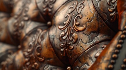 Image of leather design of an armchair sofa.