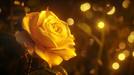 Image of luminous yellow rose.