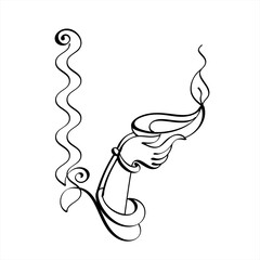 Diwali Diya Pen Ink Style M_2104003