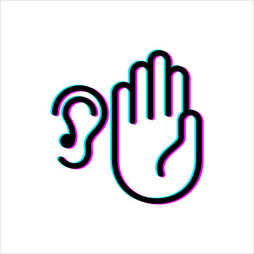 recommend clip art: Deaf Glitch Icon, Disability To Hear, Listen, Ear, Human,
