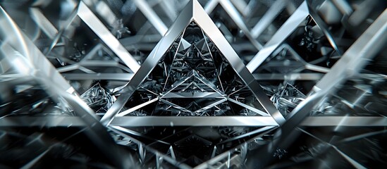 Abstract Artwork of Silver Triangles in Cinema4D, To add a touch of modern elegance, geometry, and futuristic style to any design, visualization, or