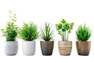 Decorating with Potted Green Plants Isolated On Transparent Background
