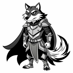 wolf in armour vector