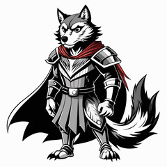 wolf in armour vector