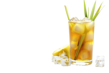 Cool Lemongrass Ice Tea Unveiled Isolated On Transparent Background