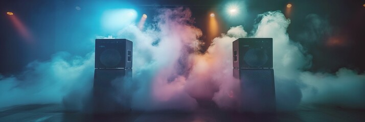 Image of speaker surrounded by the mystic ambiance of a fog machine.