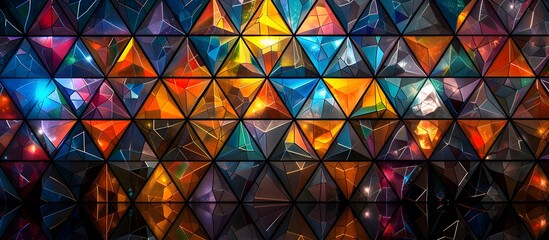 Vibrant Colorful Triangle Geometric Wallpaper, To provide an eye-catching and stylish background for various design projects, from home decor to