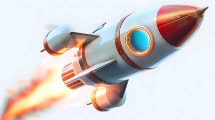 Rocket in Flight with Spaceship and Rocket Launch Game, To showcase the power and excitement of rocket flight and space travel, with the possibility