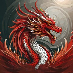 red dragon with background