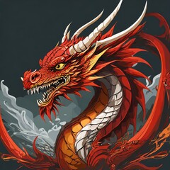 chinese dragon with clipping path