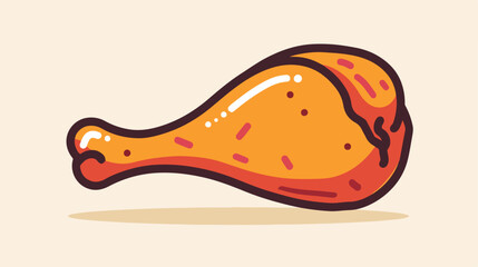 Deep fried chicken leg icon design. Food vector illustration