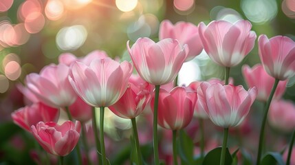 white and light pink tulips