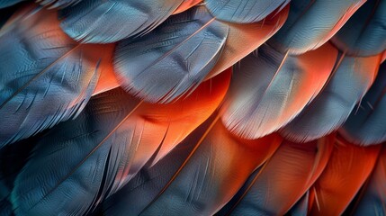 Close-Up of a Colorful Birds Feathers