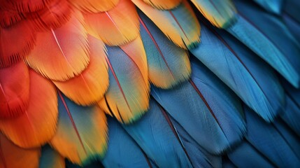Close Up of a Colorful Birds Feathers