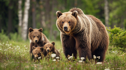 Naklejka na ściany i meble Bear family. 