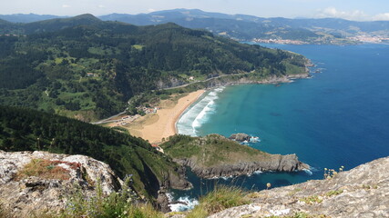 Laga beach from Mount Ogoño Cantabrian coast Basque country North Sea Spain