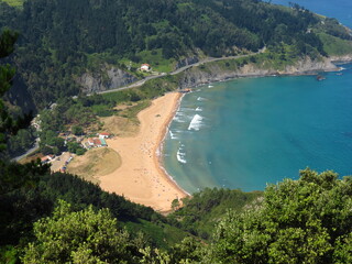 Laga beach from Mount Ogoño Cantabrian coast Basque country North Sea Spain