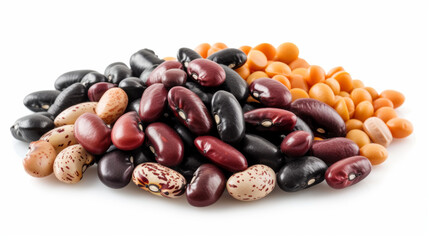 beans on white background