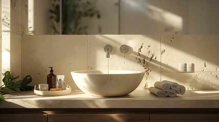 Interior of a bathroom with a sink.