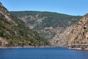 Fototapeta na wymiar Scenic view of Sil River canyons in Galicia, Spain.