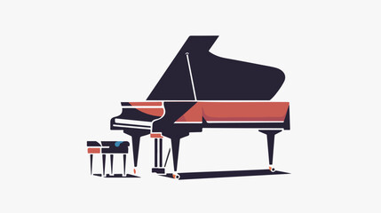 Piano icon logo design vector template Flat vector