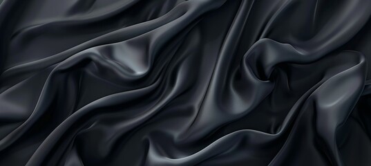Elegant black silk fabric textured background for delicate designs and creations - obrazy, fototapety, plakaty