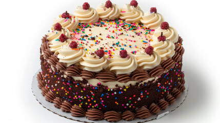 Fototapeta na wymiar birthday cake on white background