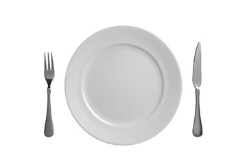 Beauty of an Empty Plate Isolated On Transparent Background