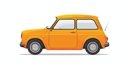 Small cute car isolated on white. Flat vector