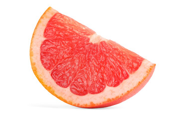 Cut ripe grapefruit isolated on white. Citrus fruit
