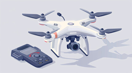 Vector of Drone camera Logo aerial remote control sy