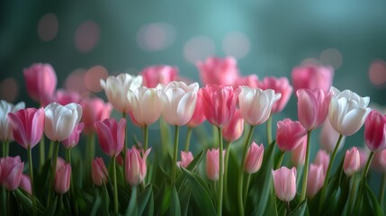 white and light pink tulips 
