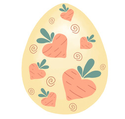 Yellow Easter Egg with carrot Pattern