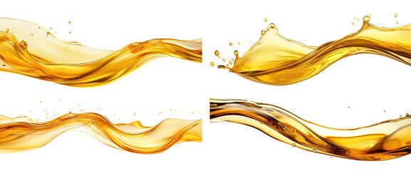 Set of golden oil splashes cut out