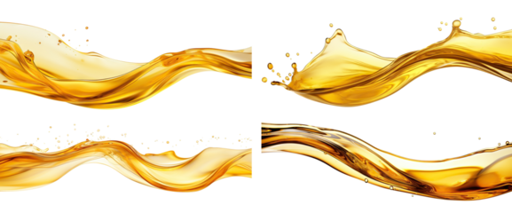 Set of golden oil splashes cut out