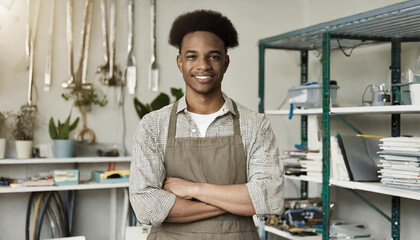 man working at a workshop, atelier, studio, female carpenter