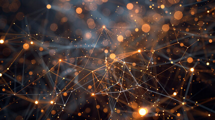 Threads of light weave a tapestry of connections, linking individuals together in a vast digital network where ideas, information, and experiences are shared and exchanged. - obrazy, fototapety, plakaty