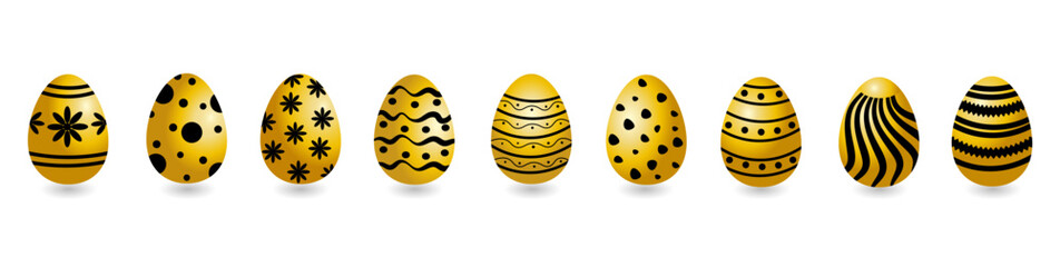 Set of Easter eggs.Easter poster and banner template with Easter eggs.Vector illustration.