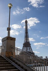 Fototapeta na wymiar The Eiffel Tower in landscape of Paris, France