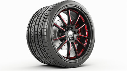 Obraz premium car wheel on white background