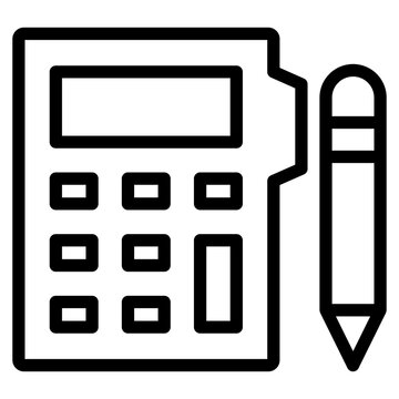 pencil and calculator line 