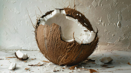 What happened to my coconut. - obrazy, fototapety, plakaty