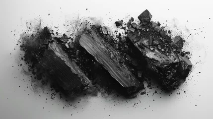 Fotobehang charcoal on white background © Vladislav