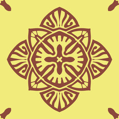 Flower seamless pattern brown color and yellow background number 2
