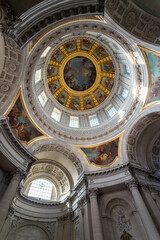The chapel of the Hotel de Invalides in Paris where is buried Napoleon.