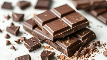 chocolate bar on white background