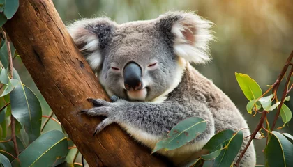 Fototapeten Koala bear sleeps on a tree © melih 