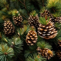 pine cones on the tree