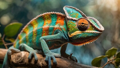 Obraz premium chameleon on a tree