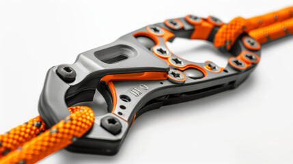 Naklejka premium climbing carbine on white background